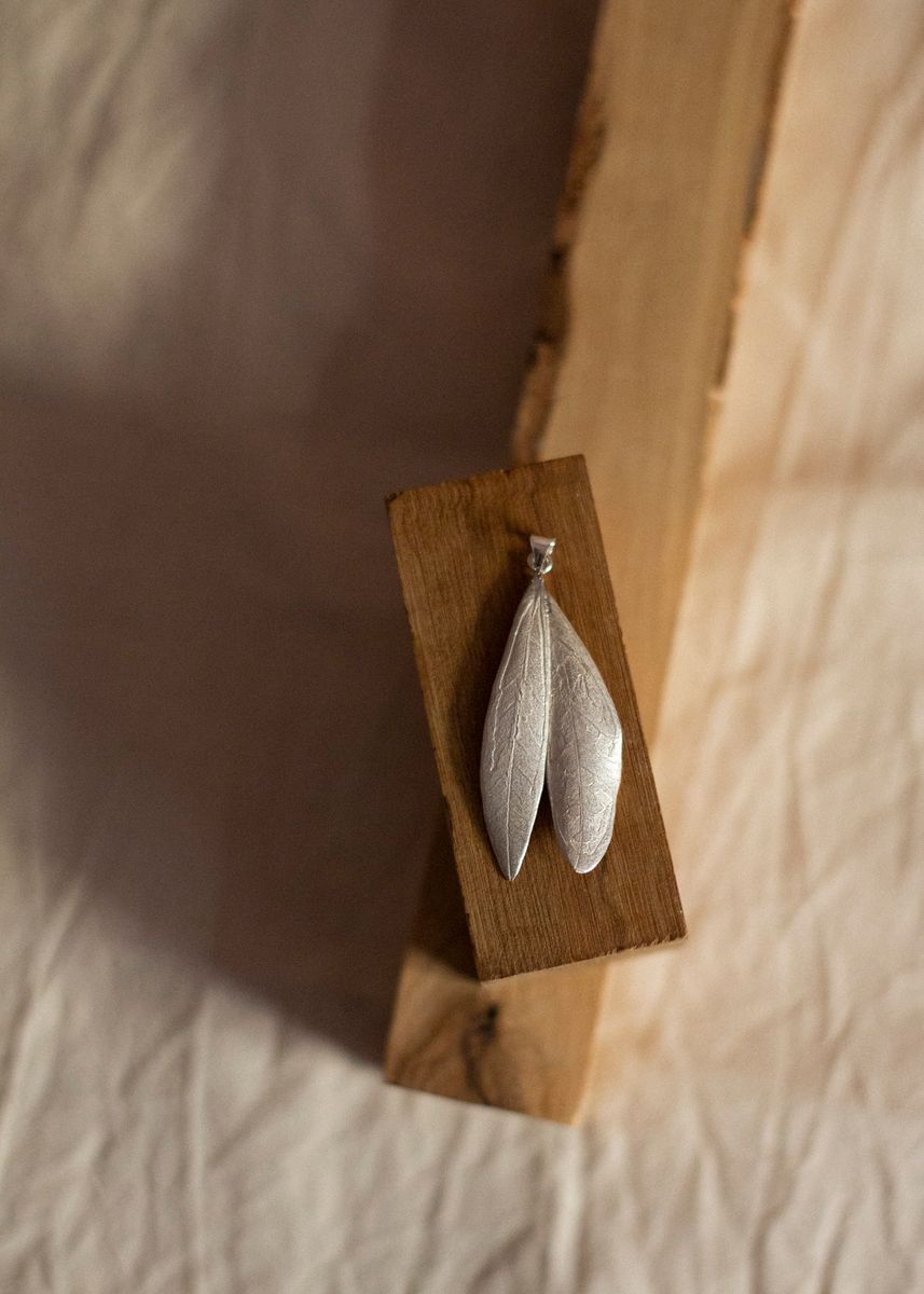 Halskjede - dobbelt olivenblad