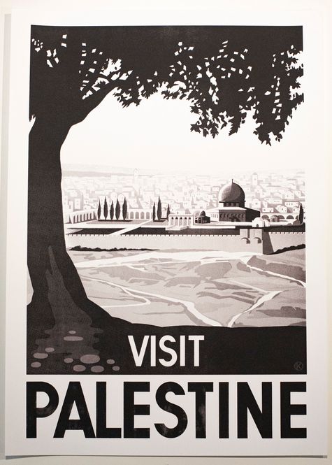 Hovedbilde Plakat - Visit Palestine, svart