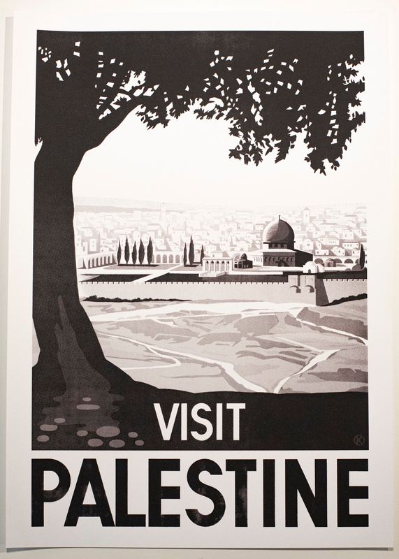 Plakat - Visit Palestine, svart